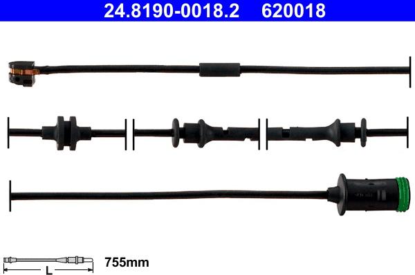 ATE 24.8190-0018.2 - Warnkontakt, Bremsbelagverschleiß alexcarstop-ersatzteile.com