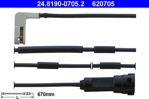 ATE 24.8190-0705.2 - Warnkontakt, Bremsbelagverschleiß alexcarstop-ersatzteile.com