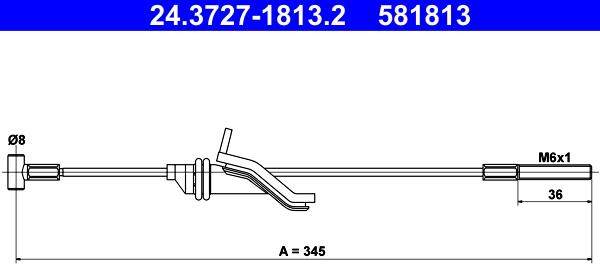 ATE 24.3727-1813.2 - Seilzug, Feststellbremse alexcarstop-ersatzteile.com