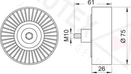 Autex 652059 - Umlenk / Führungsrolle, Keilrippenriemen alexcarstop-ersatzteile.com