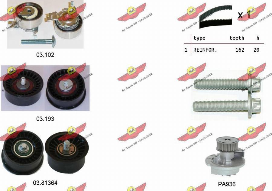 Autokit 04.5296PA3 - Wasserpumpe + Zahnriemensatz alexcarstop-ersatzteile.com