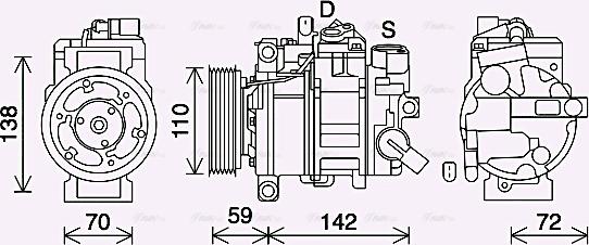 Ava Quality Cooling AIAK411 - Kompressor, Klimaanlage alexcarstop-ersatzteile.com