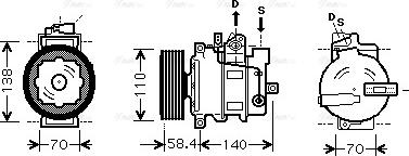 Ava Quality Cooling AIAK272 - Kompressor, Klimaanlage alexcarstop-ersatzteile.com