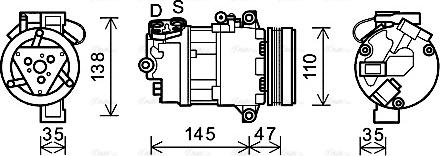 Ava Quality Cooling BWAK395 - Kompressor, Klimaanlage alexcarstop-ersatzteile.com