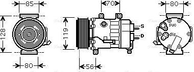 Ava Quality Cooling CNAK256 - Kompressor, Klimaanlage alexcarstop-ersatzteile.com