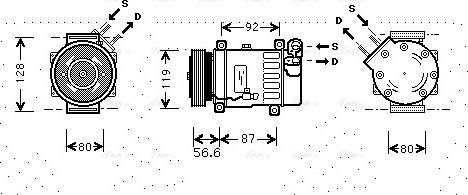 Ava Quality Cooling CNAK238 - Kompressor, Klimaanlage alexcarstop-ersatzteile.com