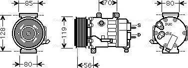 Ava Quality Cooling CN K256 - Kompressor, Klimaanlage alexcarstop-ersatzteile.com