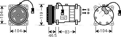 Ava Quality Cooling CN K258 - Kompressor, Klimaanlage alexcarstop-ersatzteile.com