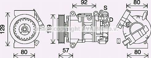 Ava Quality Cooling PEK408 - Kompressor, Klimaanlage alexcarstop-ersatzteile.com