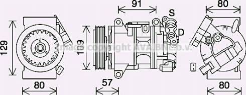 Ava Quality Cooling PEK407 - Kompressor, Klimaanlage alexcarstop-ersatzteile.com