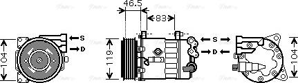 Ava Quality Cooling PE K326 - Kompressor, Klimaanlage alexcarstop-ersatzteile.com