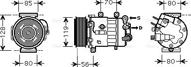 Ava Quality Cooling PE K322 - Kompressor, Klimaanlage alexcarstop-ersatzteile.com