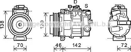 Ava Quality Cooling PRK074 - Kompressor, Klimaanlage alexcarstop-ersatzteile.com