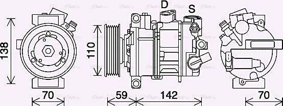 Ava Quality Cooling VNAK401 - Kompressor, Klimaanlage alexcarstop-ersatzteile.com