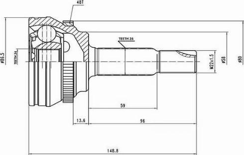 Aywiparts AW1510125A - Gelenksatz, Antriebswelle alexcarstop-ersatzteile.com