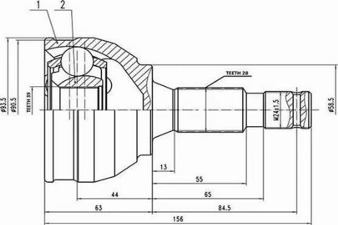 Aywiparts AW1510824 - Gelenksatz, Antriebswelle alexcarstop-ersatzteile.com