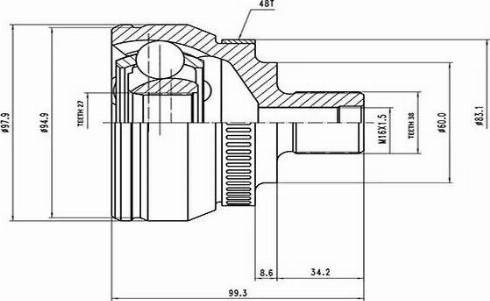 Aywiparts AW1510876A - Gelenksatz, Antriebswelle alexcarstop-ersatzteile.com