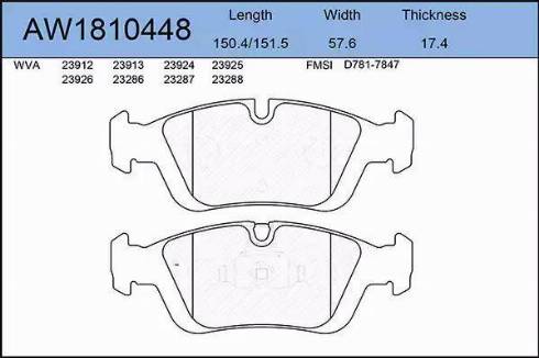 Aywiparts AW1810448 - Bremsbelagsatz, Scheibenbremse alexcarstop-ersatzteile.com