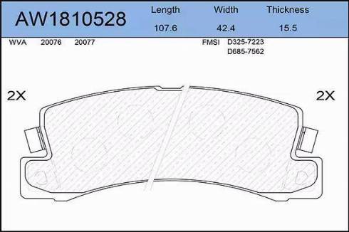 Aywiparts AW1810528 - Bremsbelagsatz, Scheibenbremse alexcarstop-ersatzteile.com