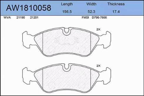 Aywiparts AW1810058 - Bremsbelagsatz, Scheibenbremse alexcarstop-ersatzteile.com