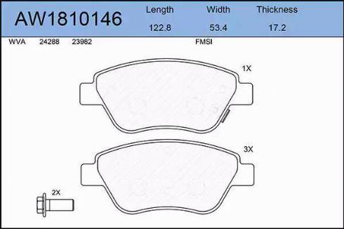 Aywiparts AW1810146 - Bremsbelagsatz, Scheibenbremse alexcarstop-ersatzteile.com