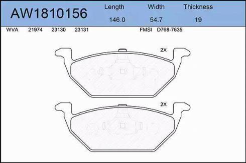 Aywiparts AW1810156 - Bremsbelagsatz, Scheibenbremse alexcarstop-ersatzteile.com