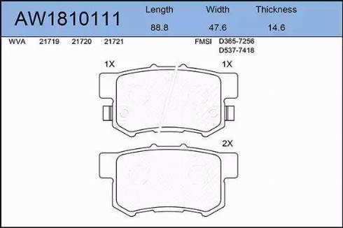 Aywiparts AW1810111 - Bremsbelagsatz, Scheibenbremse alexcarstop-ersatzteile.com