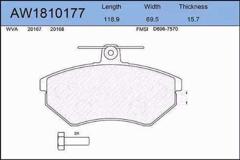 Aywiparts AW1810177 - Bremsbelagsatz, Scheibenbremse alexcarstop-ersatzteile.com