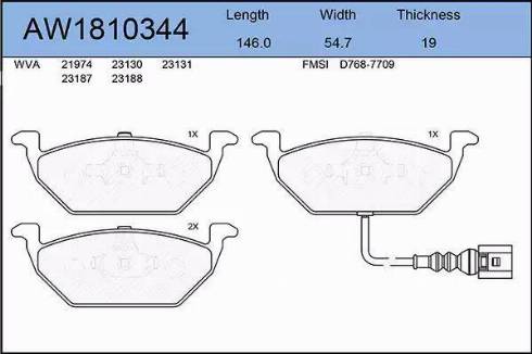 Aywiparts AW1810344 - Bremsbelagsatz, Scheibenbremse alexcarstop-ersatzteile.com