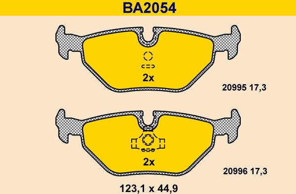 Barum BA2054 - Bremsbelagsatz, Scheibenbremse alexcarstop-ersatzteile.com