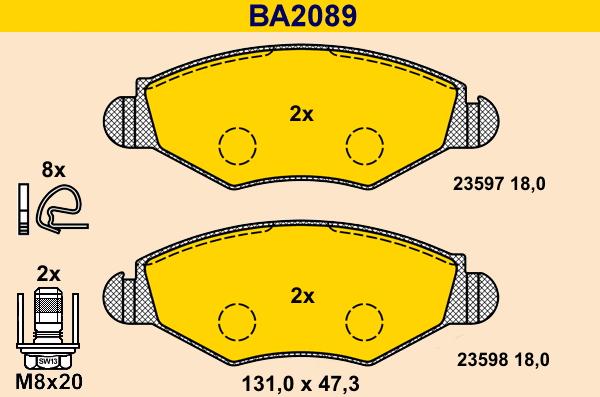 Barum BA2089 - Bremsbelagsatz, Scheibenbremse alexcarstop-ersatzteile.com