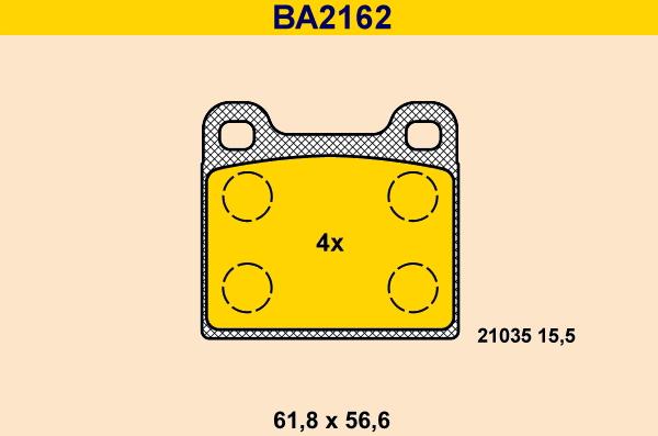 Barum BA2162 - Bremsbelagsatz, Scheibenbremse alexcarstop-ersatzteile.com