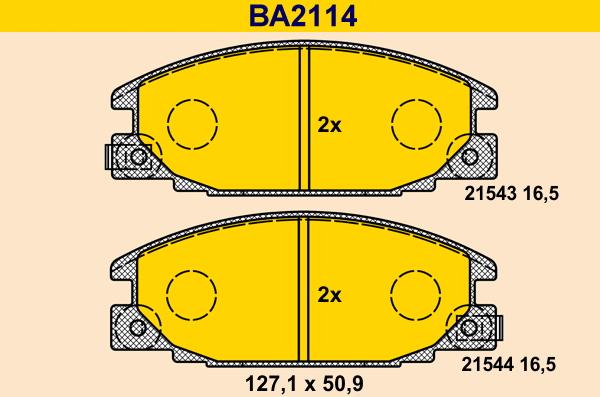 Barum BA2114 - Bremsbelagsatz, Scheibenbremse alexcarstop-ersatzteile.com