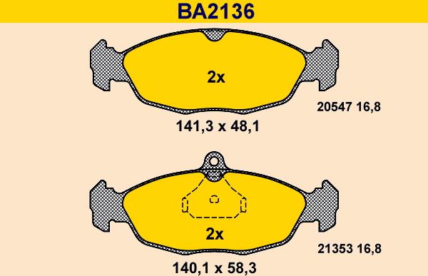 Barum BA2136 - Bremsbelagsatz, Scheibenbremse alexcarstop-ersatzteile.com