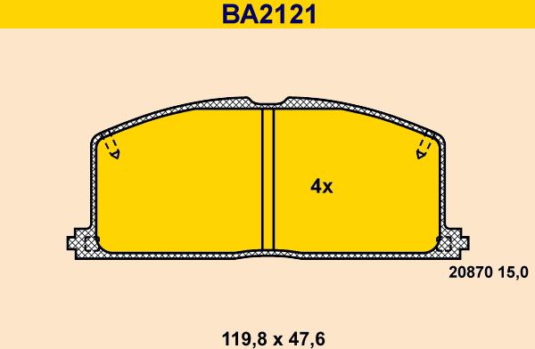 Barum BA2121 - Bremsbelagsatz, Scheibenbremse alexcarstop-ersatzteile.com