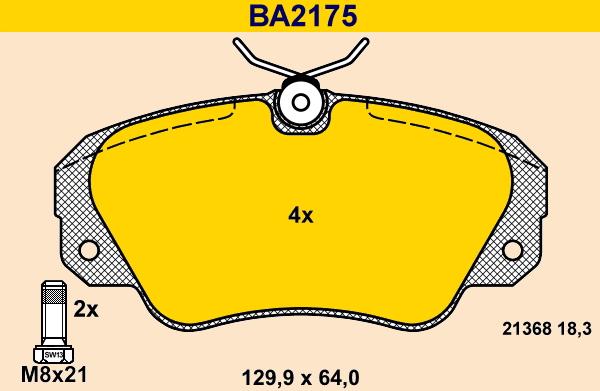 Barum BA2175 - Bremsbelagsatz, Scheibenbremse alexcarstop-ersatzteile.com