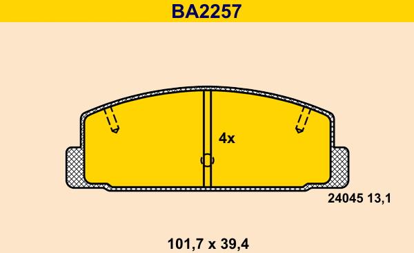 Barum BA2257 - Bremsbelagsatz, Scheibenbremse alexcarstop-ersatzteile.com