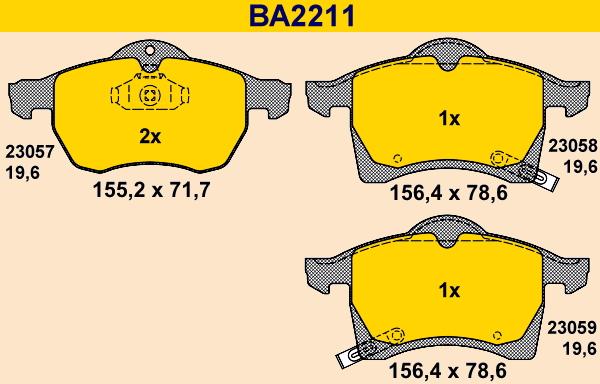 Barum BA2211 - Bremsbelagsatz, Scheibenbremse alexcarstop-ersatzteile.com