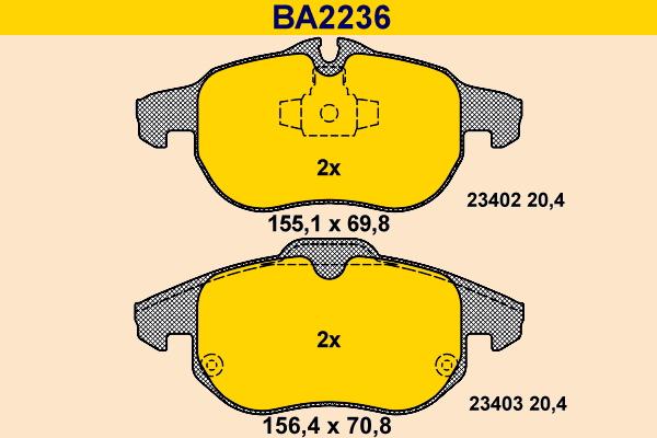 Barum BA2236 - Bremsbelagsatz, Scheibenbremse alexcarstop-ersatzteile.com