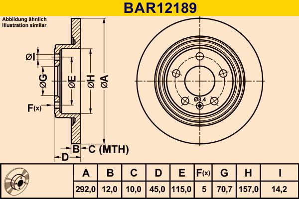 Barum BAR12189 - Bremsscheibe alexcarstop-ersatzteile.com