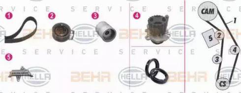 BEHR HELLA Service 8MP 376 809-861 - Wasserpumpe + Zahnriemensatz alexcarstop-ersatzteile.com