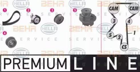 BEHR HELLA Service 8MP 376 804-861 - Wasserpumpe + Zahnriemensatz alexcarstop-ersatzteile.com