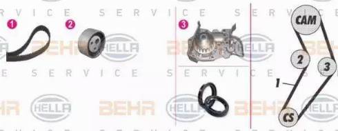 BEHR HELLA Service 8MP 376 805-841 - Wasserpumpe + Zahnriemensatz alexcarstop-ersatzteile.com