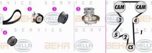 BEHR HELLA Service 8MP 376 806-851 - Wasserpumpe + Zahnriemensatz alexcarstop-ersatzteile.com