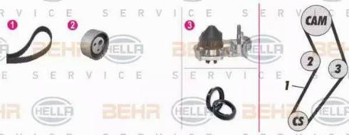 BEHR HELLA Service 8MP 376 800-851 - Wasserpumpe + Zahnriemensatz alexcarstop-ersatzteile.com