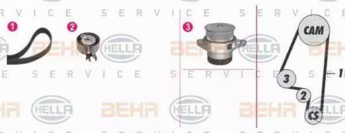 BEHR HELLA Service 8MP 376 801-891 - Wasserpumpe + Zahnriemensatz alexcarstop-ersatzteile.com