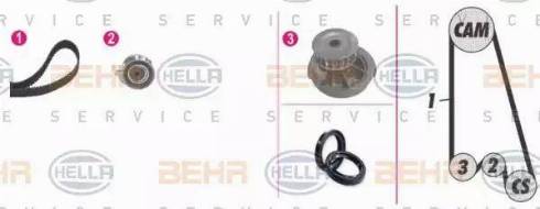 BEHR HELLA Service 8MP 376 803-841 - Wasserpumpe + Zahnriemensatz alexcarstop-ersatzteile.com