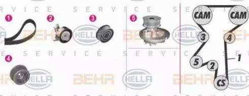 BEHR HELLA Service 8MP 376 803-861 - Wasserpumpe + Zahnriemensatz alexcarstop-ersatzteile.com