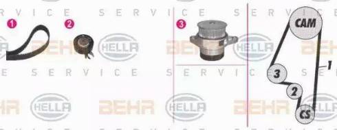 BEHR HELLA Service 8MP 376 803-881 - Wasserpumpe + Zahnriemensatz alexcarstop-ersatzteile.com