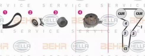 BEHR HELLA Service 8MP 376 802-891 - Wasserpumpe + Zahnriemensatz alexcarstop-ersatzteile.com